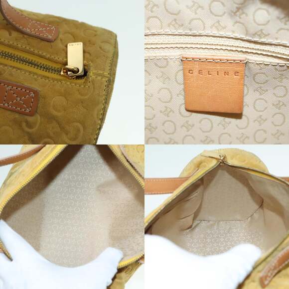 CELINE C Macadam Canvas Hand Bag Yellow Gold - Picture 11 of 12
